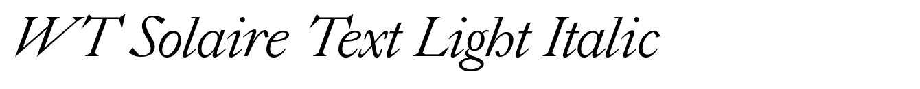WT Solaire Text Light Italic